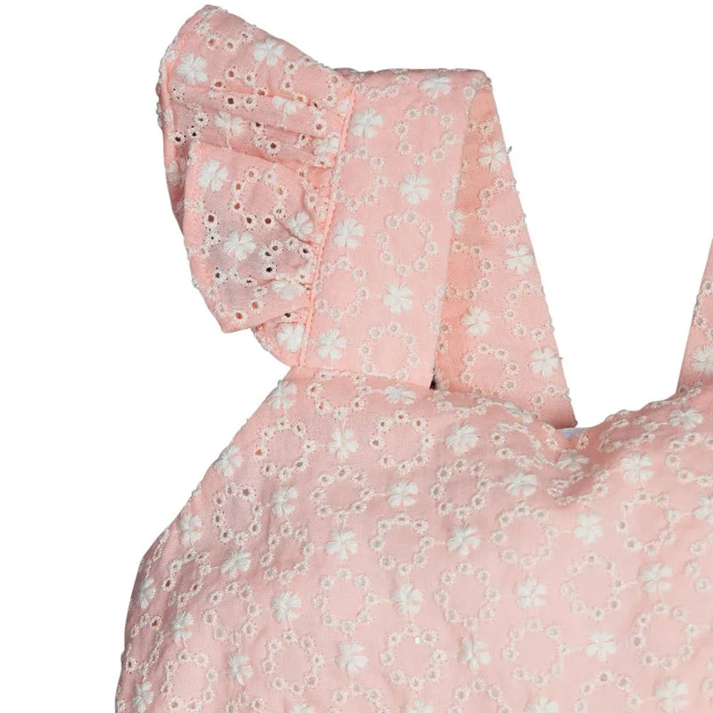 Peach Eyelet Dress
