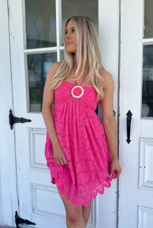 Pink Dream Halter Mini Dress- FINAL SALE