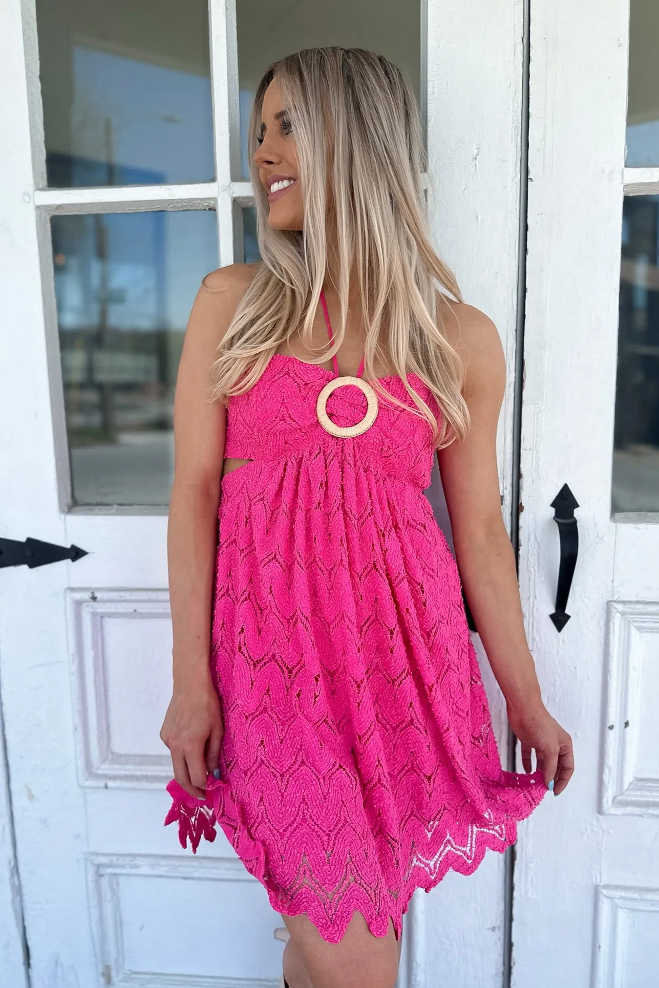 Pink Dream Halter Mini Dress- FINAL SALE