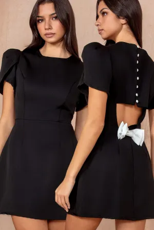 Piper Black Bow Detail Dress