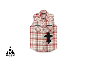 Plaid Sleeveless Shirt "Red"
