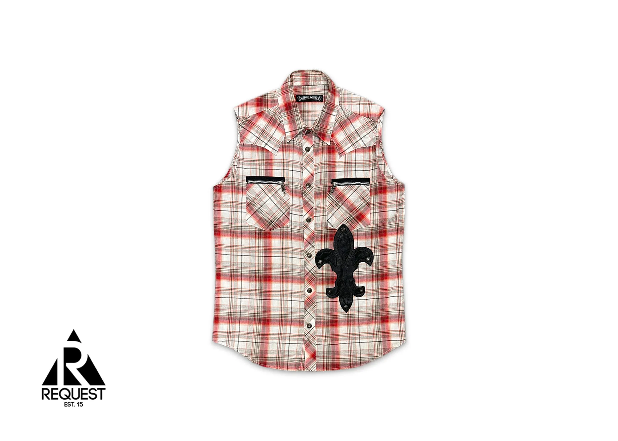 Plaid Sleeveless Shirt "Red"