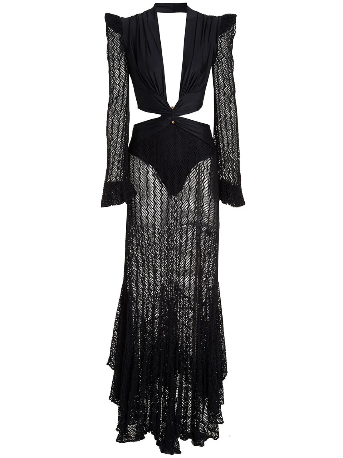 Plunge Netted Beach Dress ::RET