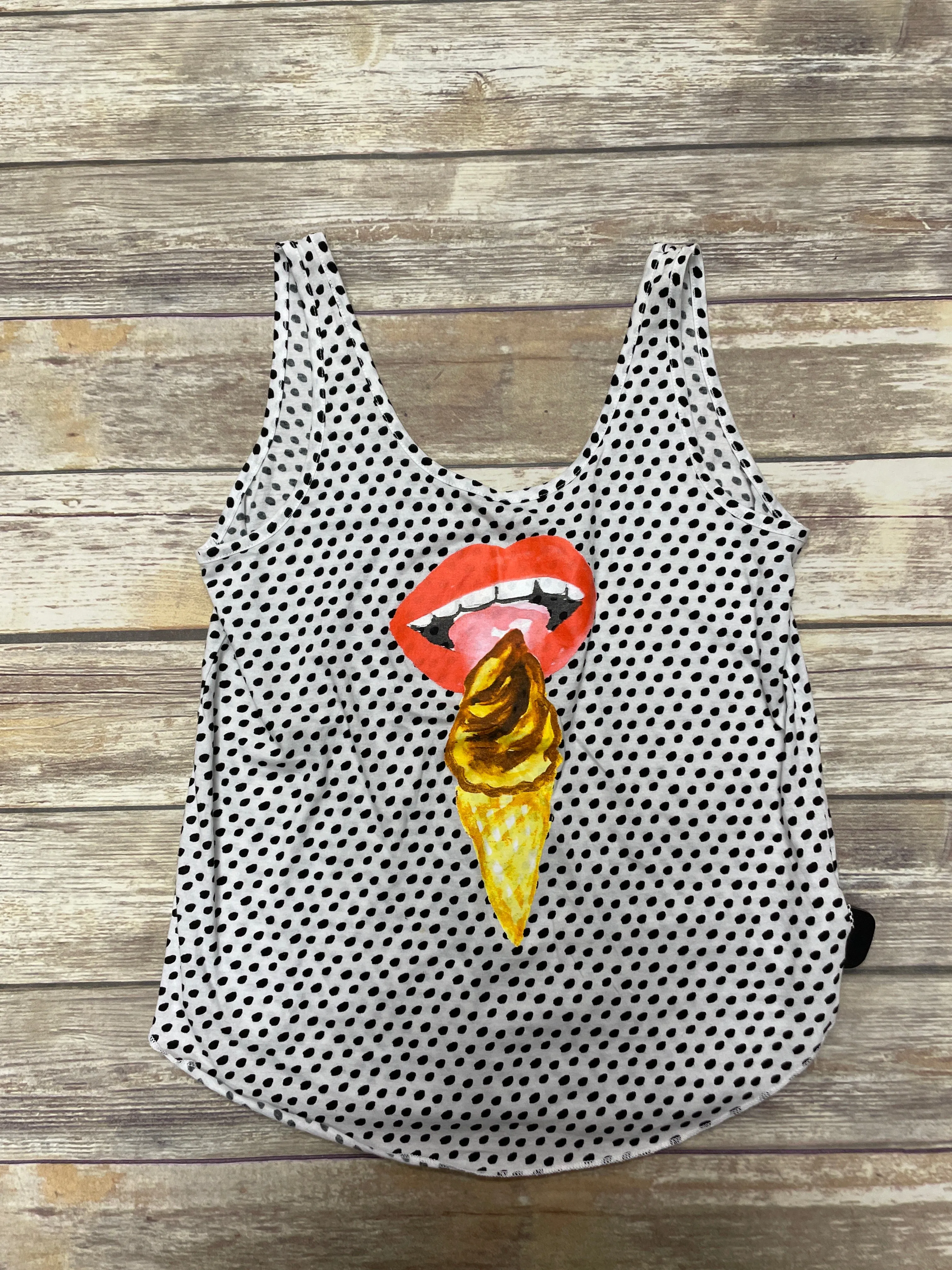 Polkadot Pattern Top Sleeveless Vans, Size M