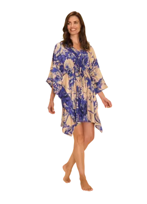 Powder China Blue Blooms Beach Cover Up
