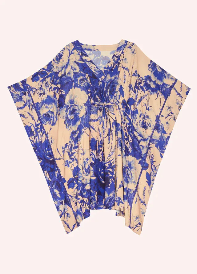 Powder China Blue Blooms Beach Cover Up