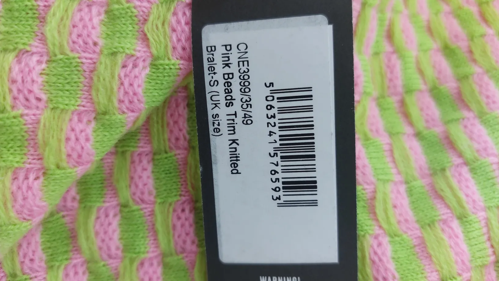 PrettyLittleThing Pink Knitted Sarong And Bead Detail Top UK S