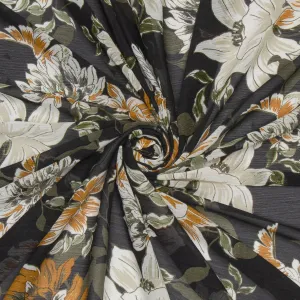 Printed Chiffon Floral Mustard