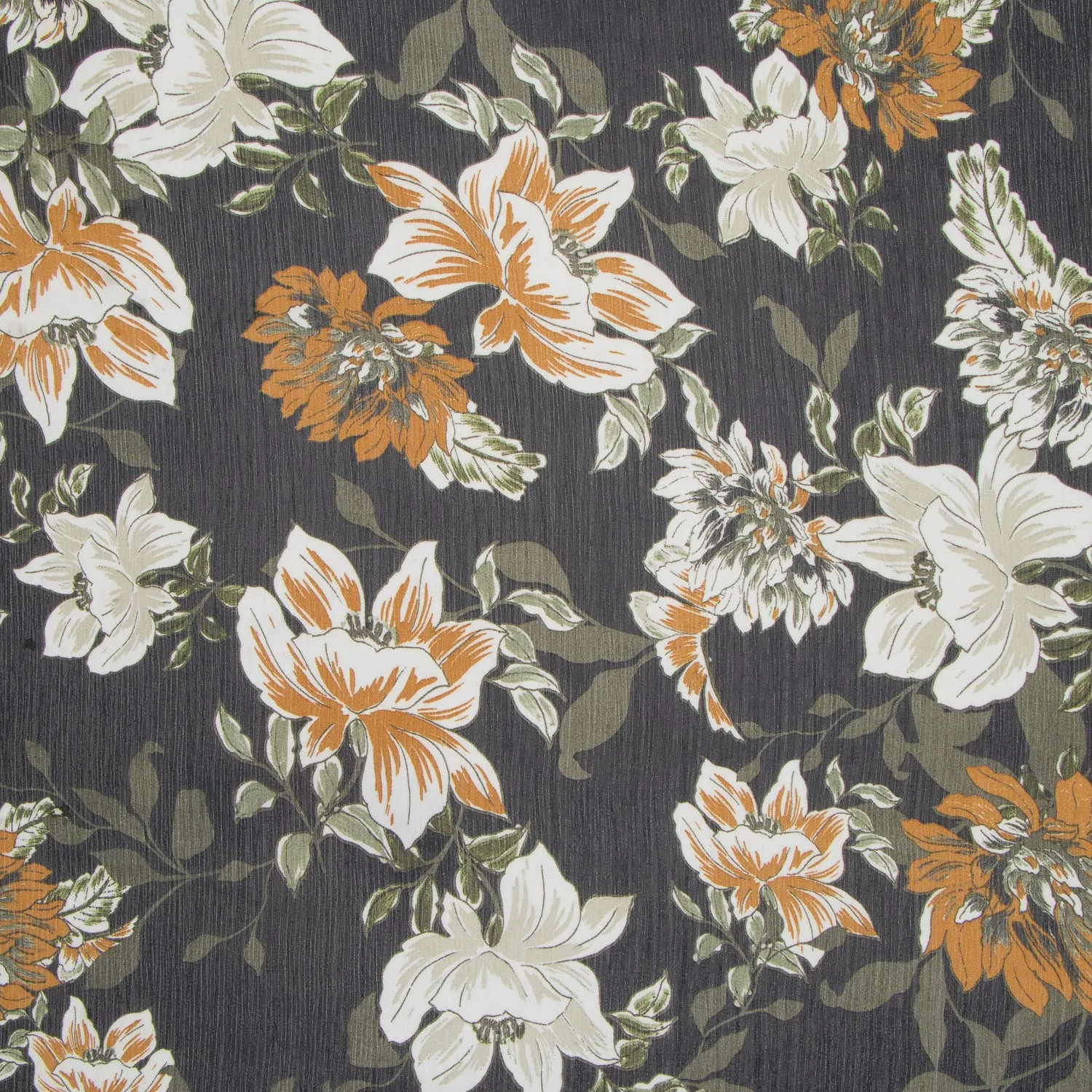 Printed Chiffon Floral Mustard