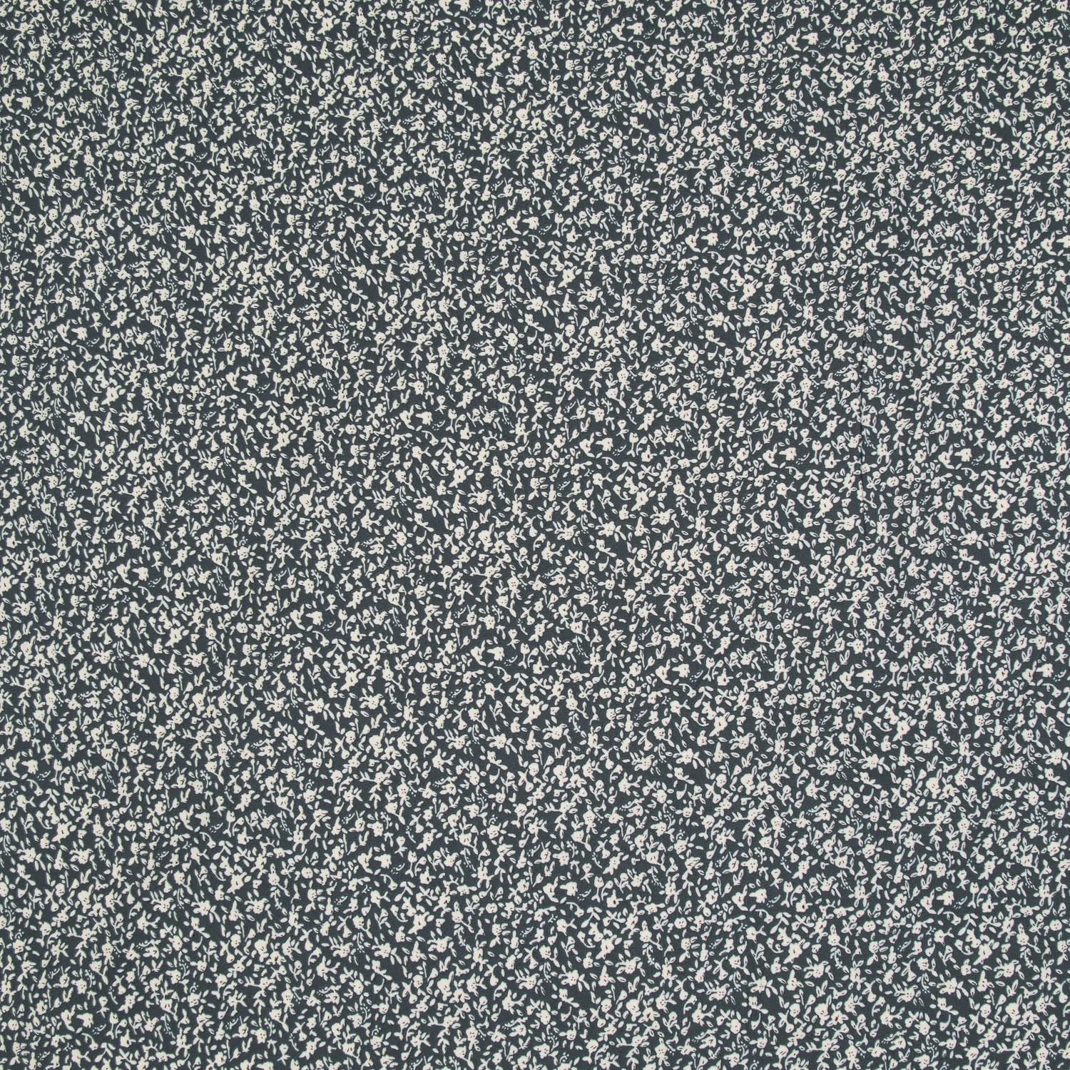 Printed Rayon Poplin Floral Indigo