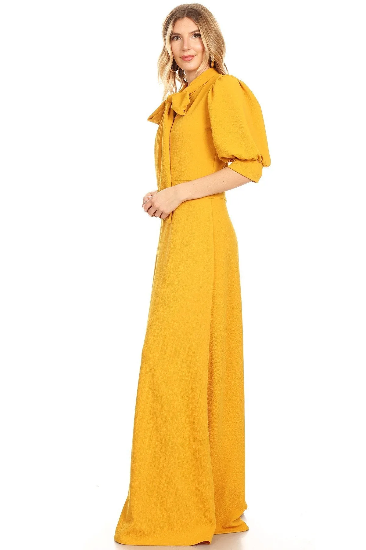 Puff Sleeve Maxi Dress