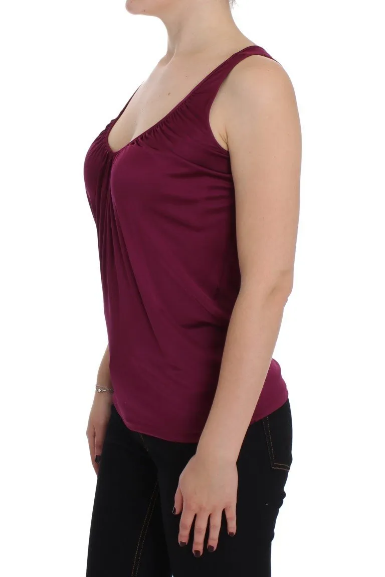 Purple Sleeveless Top Blouse