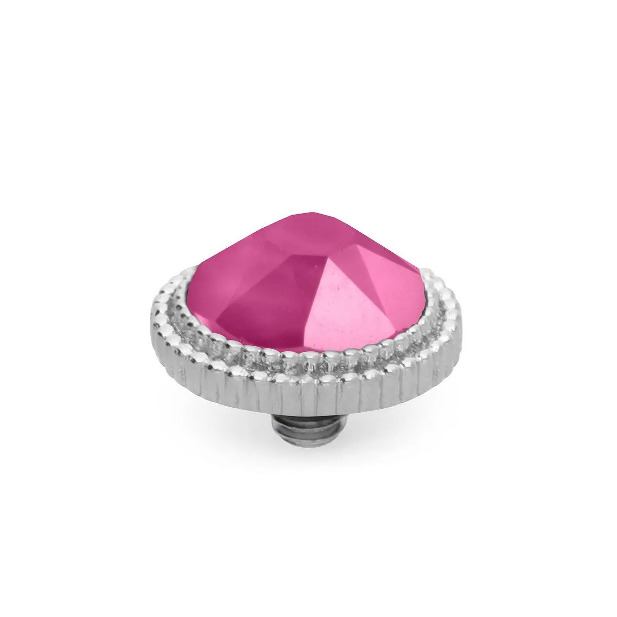 Qudo Fabero 10mm Silver Topper - Peony Pink
