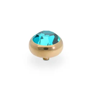 Qudo Sesto 10mm Gold Topper - Blue Zircon