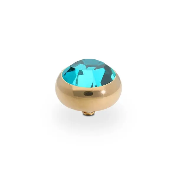 Qudo Sesto 10mm Gold Topper - Blue Zircon