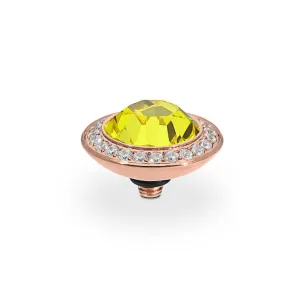 Qudo Tondo Deluxe 13mm Rose Gold Topper - Citrine