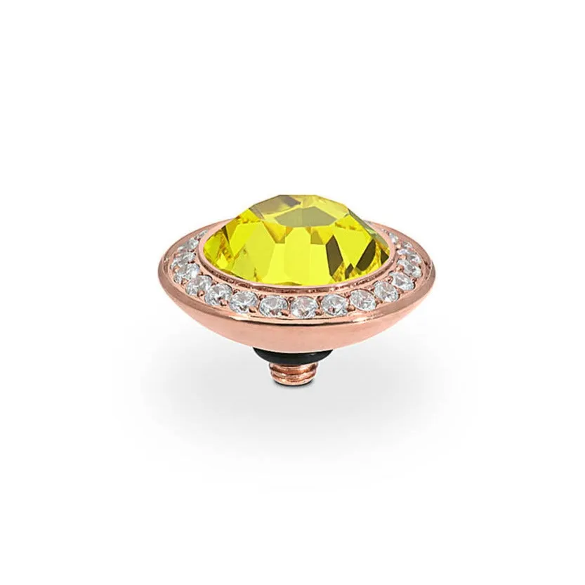 Qudo Tondo Deluxe 13mm Rose Gold Topper - Citrine