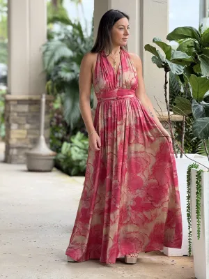 "Autumn" Halter backless Maxi Dress