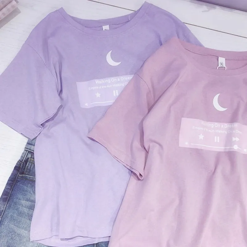 "HARAJUKU MOON" PASTEL TEE K070809