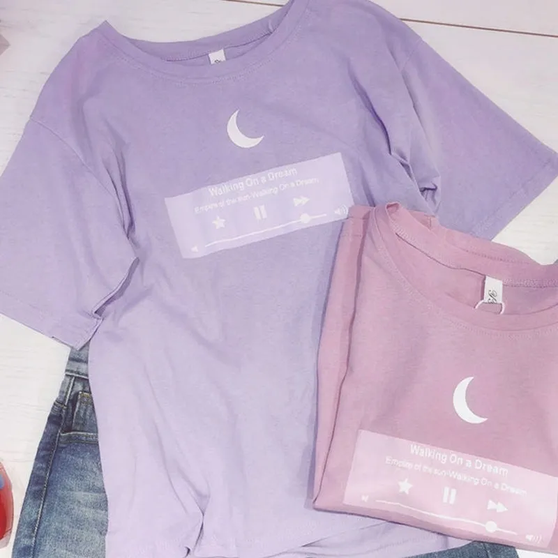 "HARAJUKU MOON" PASTEL TEE K070809