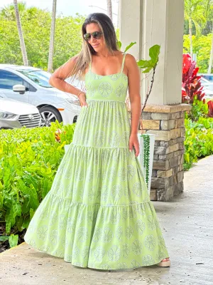 "Mar De Lua" Printed Sleeveless Maxi Dress