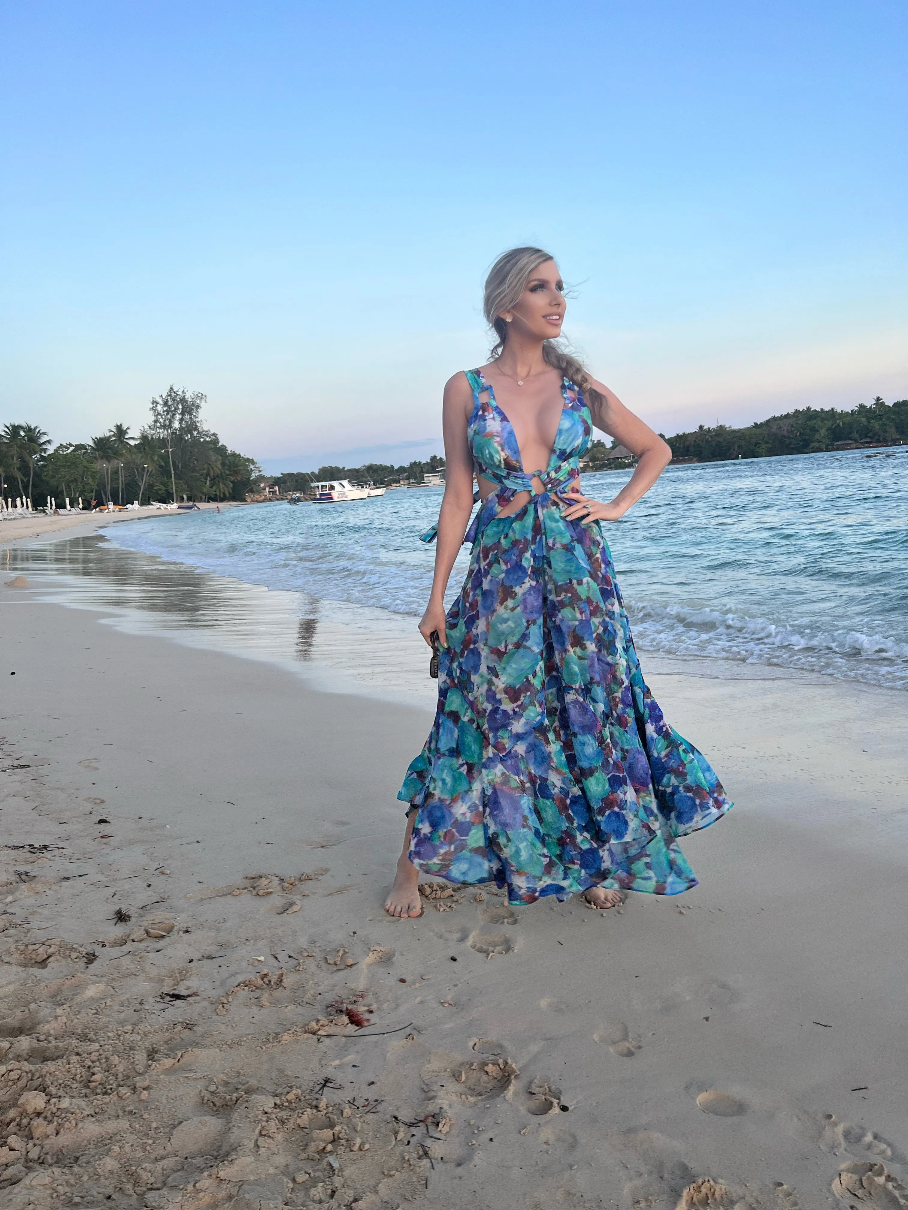 "MAYARA" WATER COLOR BLOOMS MAXI DRESS