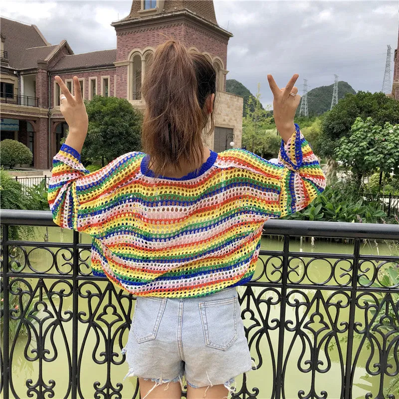 Rainbow Striped Top yc21078