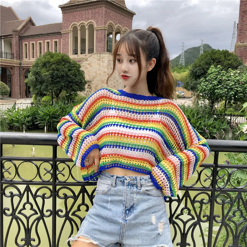 Rainbow Striped Top yc21078