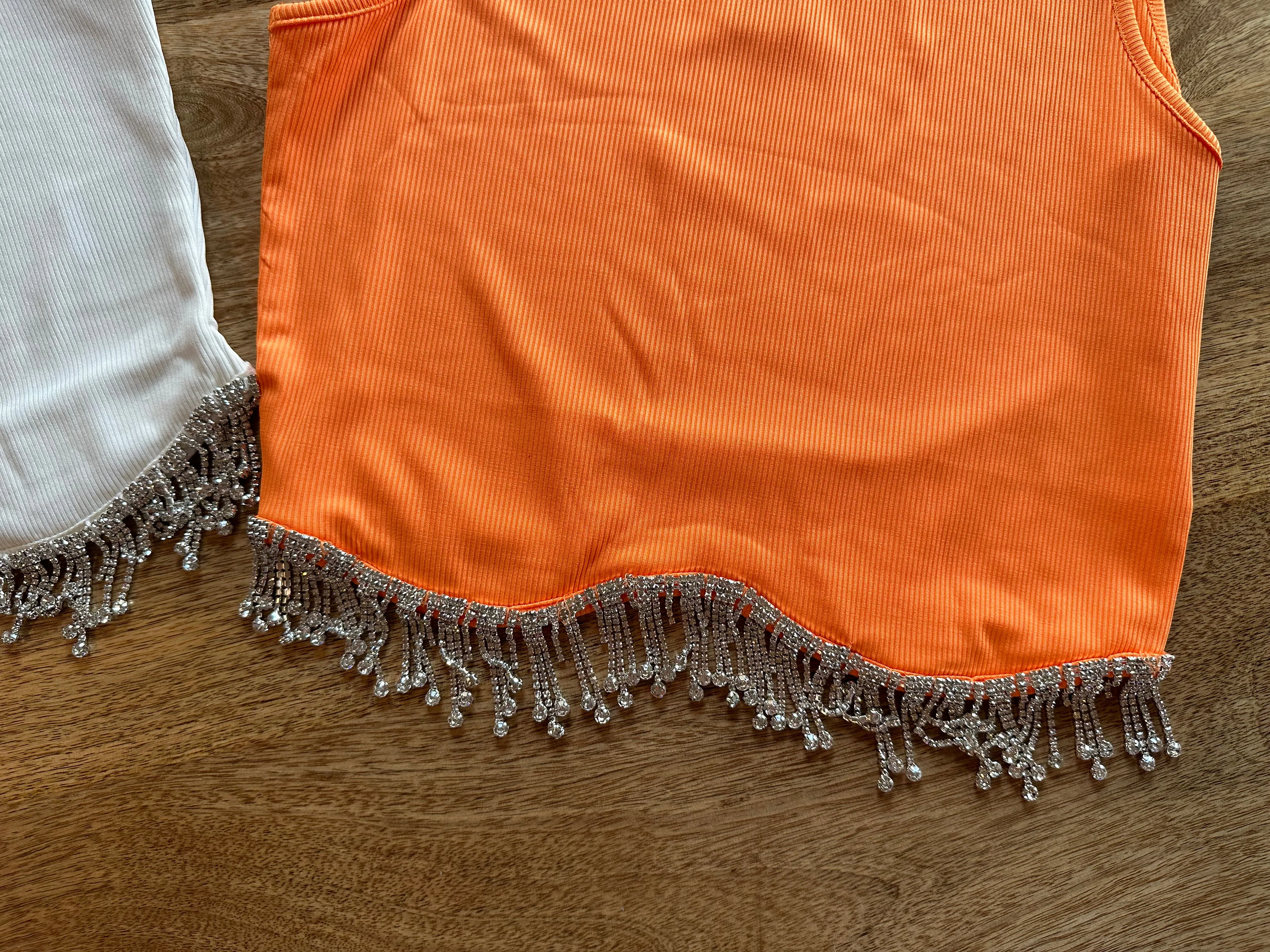 Rhinestone Dreamer Crop (Orange)