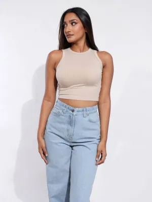 Riri Sleeveless Halter Neck Crop Top