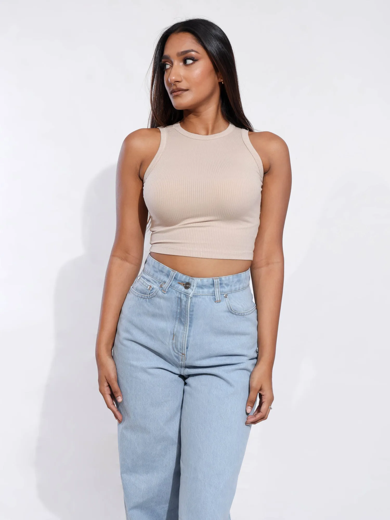 Riri Sleeveless Halter Neck Crop Top