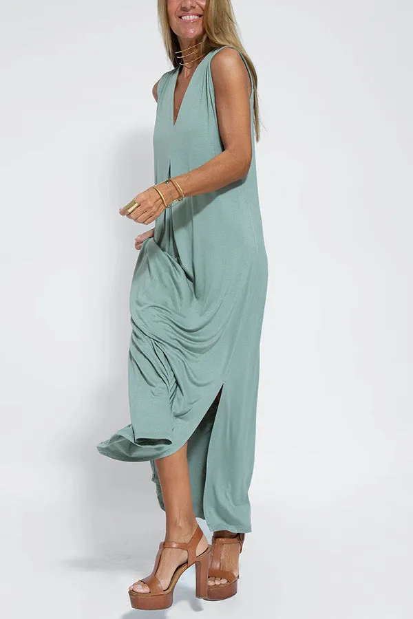 Rose | Langes ärmelloses Maxikleid