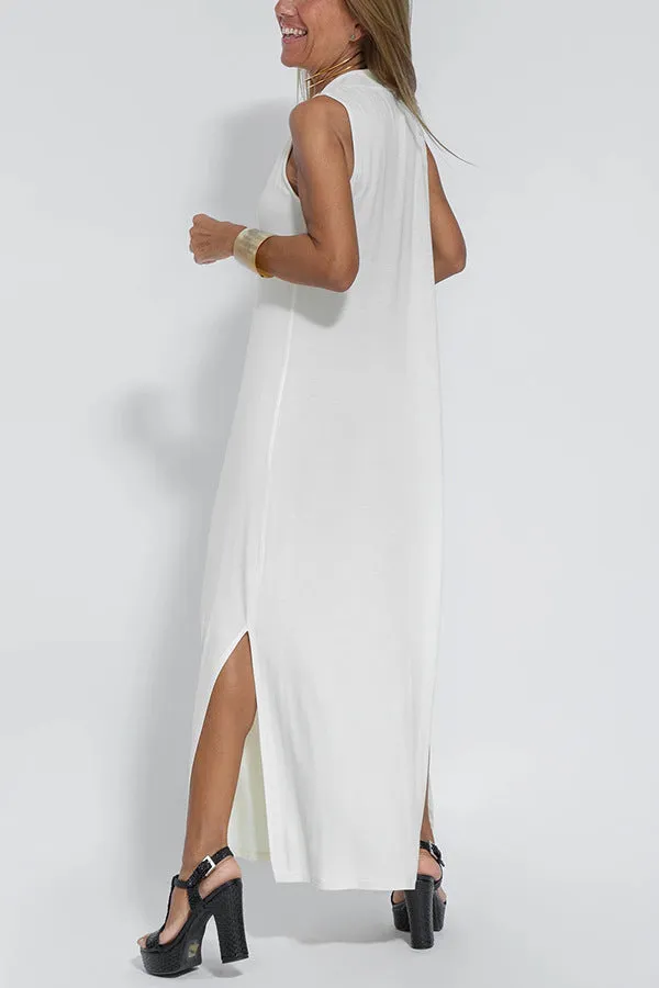 Rose | Langes ärmelloses Maxikleid