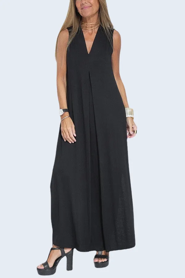 Rose | Langes ärmelloses Maxikleid