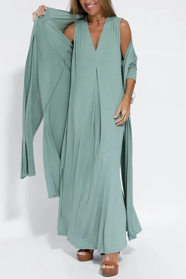 Rose | Langes ärmelloses Maxikleid
