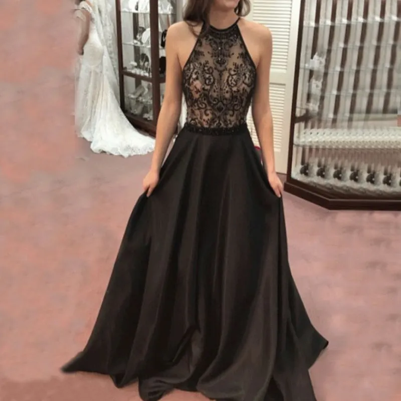 Round Neck Sequin Pencil Skirt Split Bag Hip Skirt