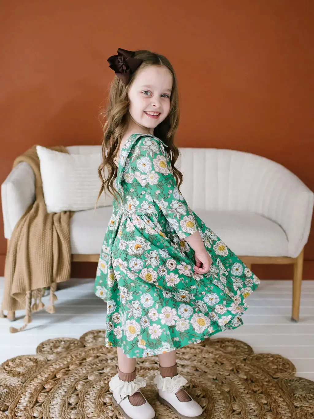 Rubina Twirl Dress - Vintage Greens