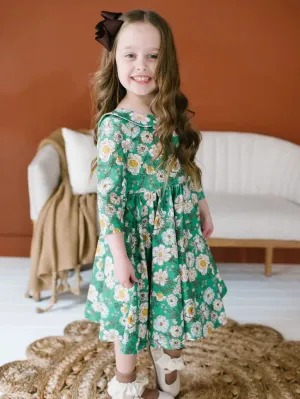 Rubina Twirl Dress - Vintage Greens
