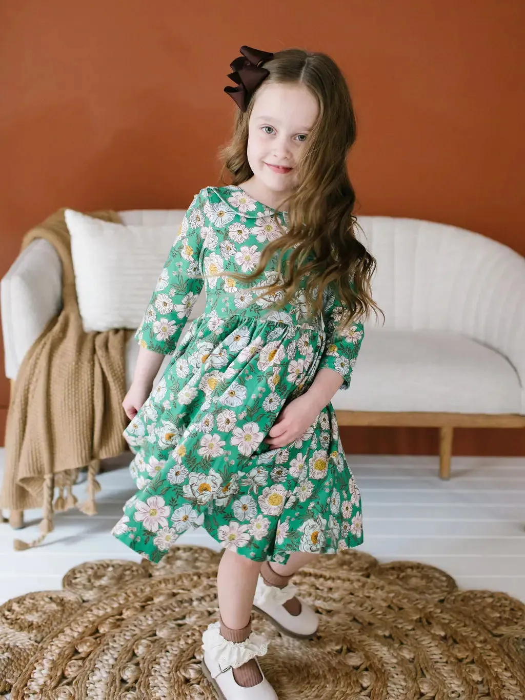Rubina Twirl Dress - Vintage Greens