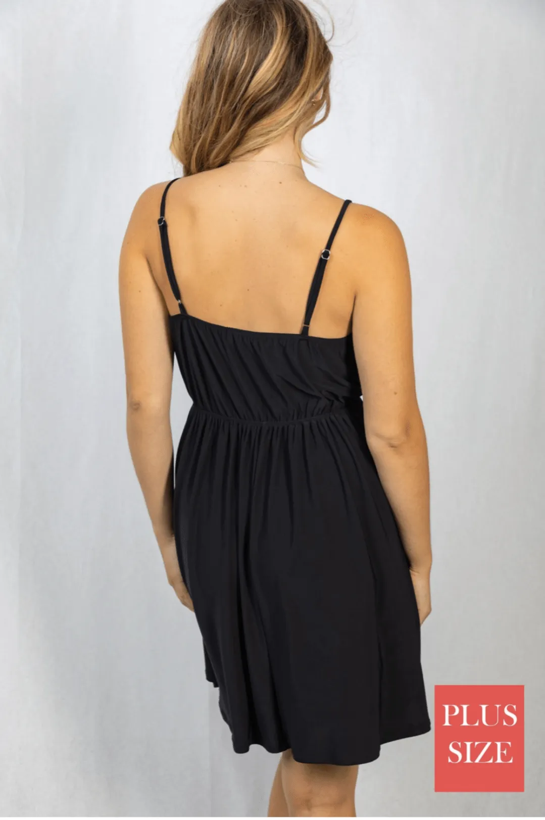 Ruby Slinky Black Sundress w/Built In Tank Look