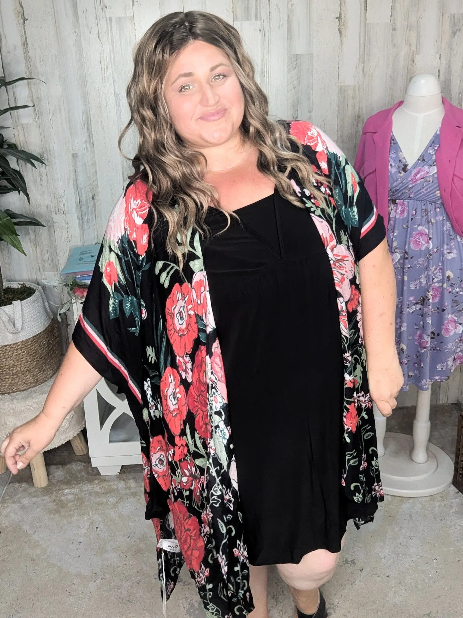 Ruby Slinky Black Sundress w/Built In Tank Look