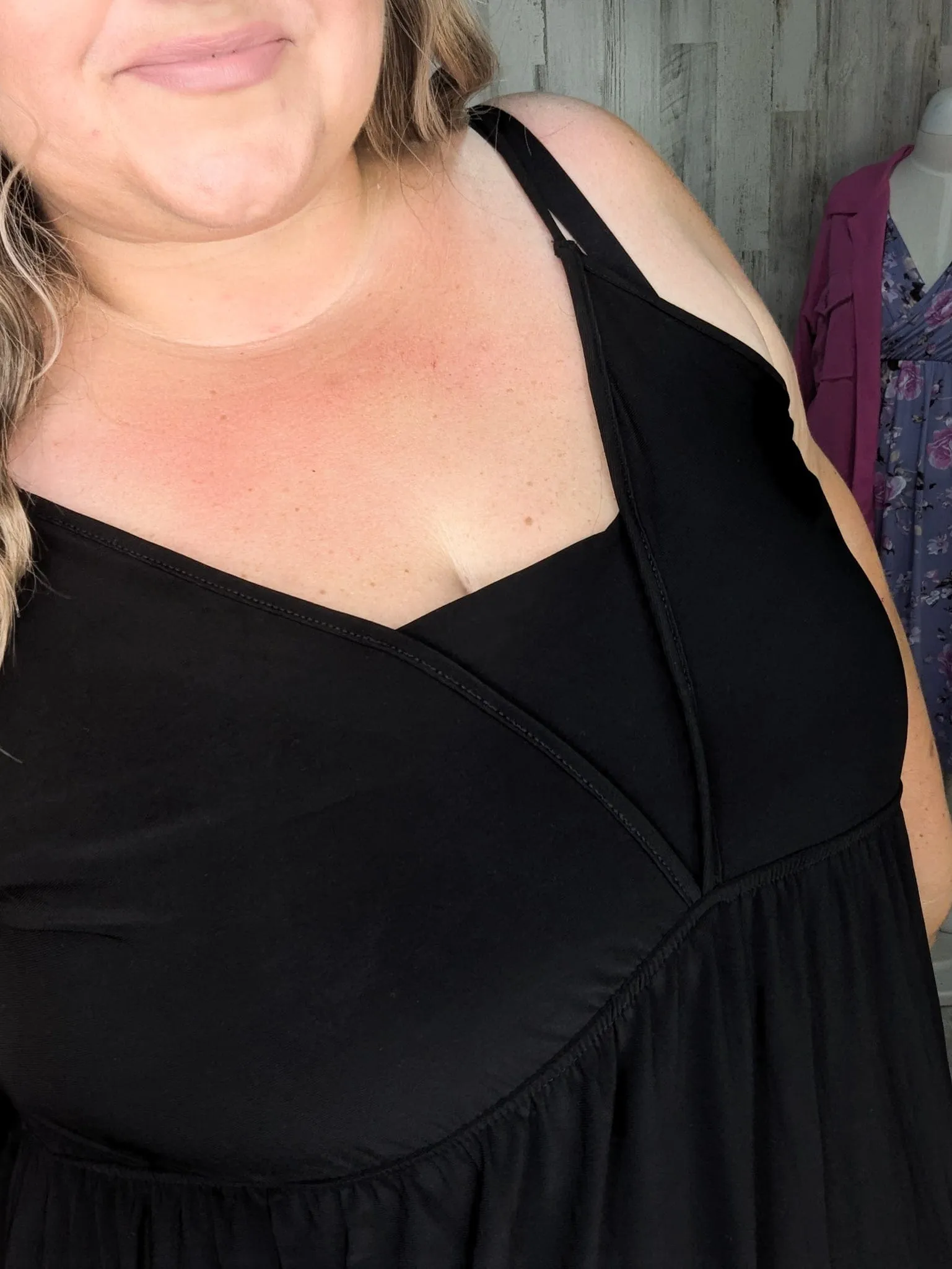 Ruby Slinky Black Sundress w/Built In Tank Look