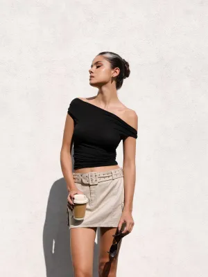 Ruched Detail Off Shoulder Top