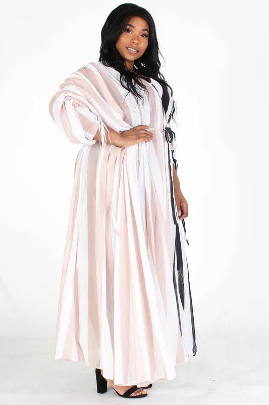 Ruched Sleeve Maxi Dress