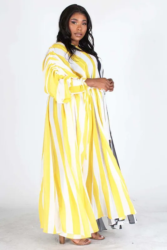 Ruched Sleeve Maxi Dress