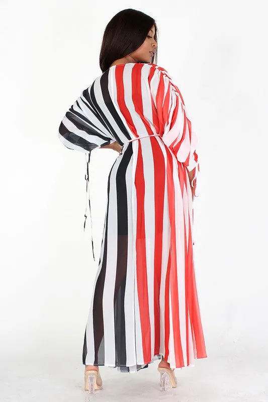 Ruched Sleeve Maxi Dress