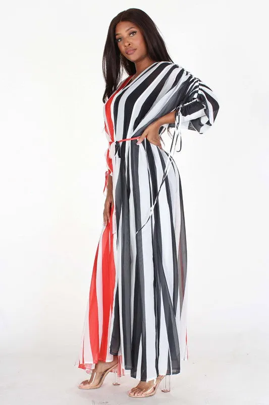 Ruched Sleeve Maxi Dress