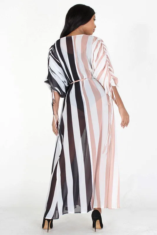 Ruched Sleeve Maxi Dress