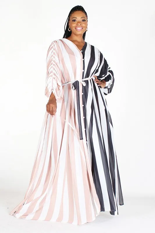 Ruched Sleeve Maxi Dress