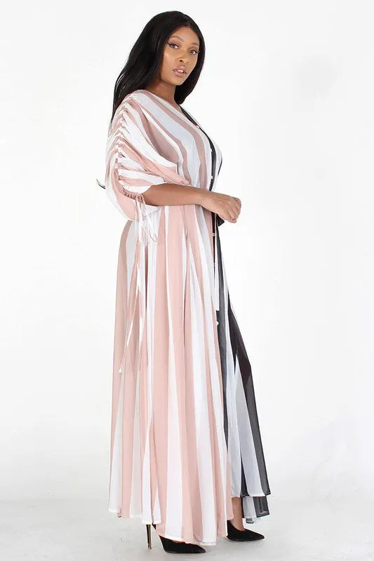 Ruched Sleeve Maxi Dress
